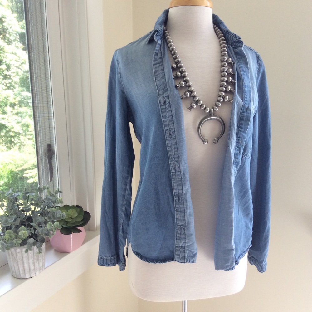 Ombre Denim Button Down- Cloth & Stone - Picture 2 of 6